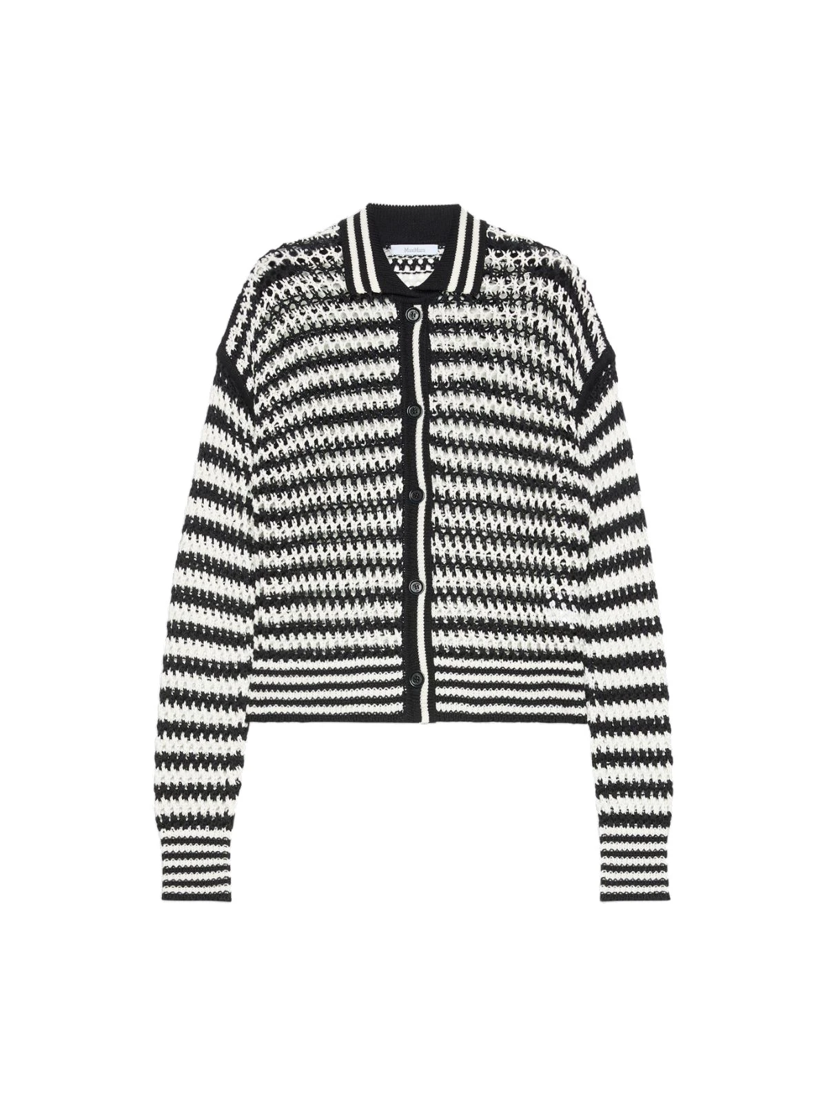 Max Mara Film Cotton Cordonnet Cardigan in White Blue Max Mara Film Cotton Cordonnet Cardigan in White Blue | Cardigan | Luxury Shoes