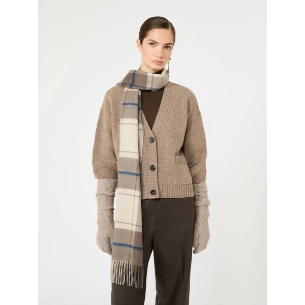 Max Mara Filmato Wool V-Neck Cardigan in Hazelnut Brown | Cardigan | Luxury Shoes 