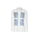Max Mara Filtro Silk Print Shirt in Ocean Blue | Shirts | Luxury Shoes 