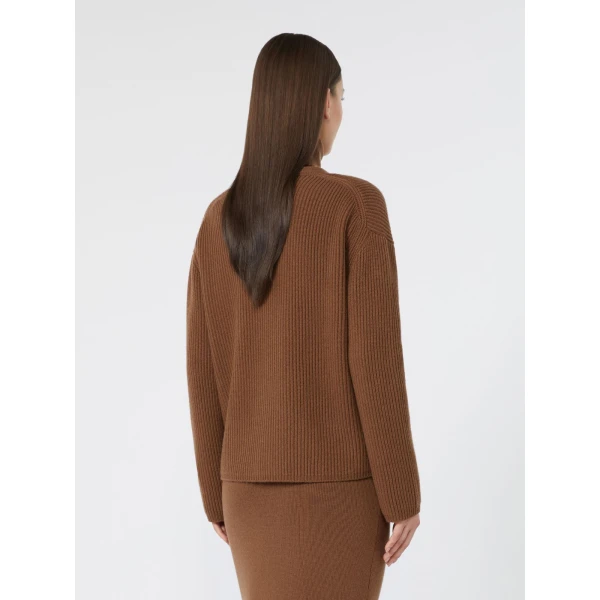 Max Mara Filtro Wool and Cashmere Cardigan in Tobacco | Cardigan | Luxury Shoes 