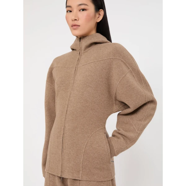 Max Mara Filtro Wool and Cashmere Jersey Sweatshirt in Beige | Sweaters | Luxury Shoes 