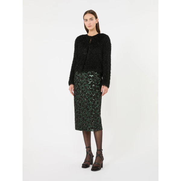 Max Mara Finito Embroidered Tulle Pencil Skirt in Green | Pencil Skirts | Luxury Shoes 