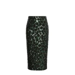 Max Mara Finito Embroidered Tulle Pencil Skirt in Green | Pencil Skirts | Luxury Shoes 