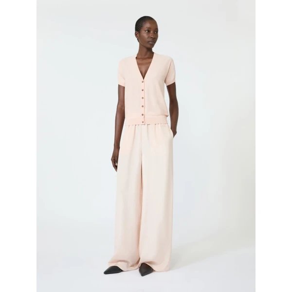 Max Mara Finito Viscose Crepe Cardigan in Pink | Cardigan | Luxury Shoes 