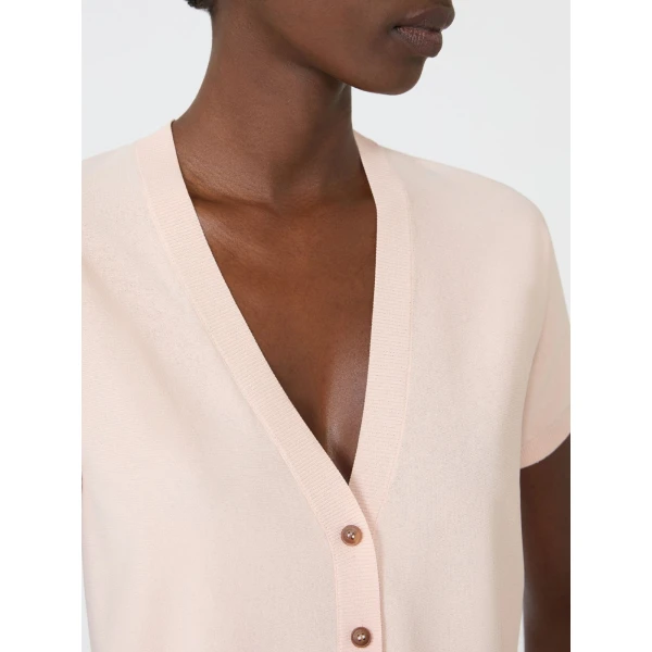 Max Mara Finito Viscose Crepe Cardigan in Pink | Cardigan | Luxury Shoes 