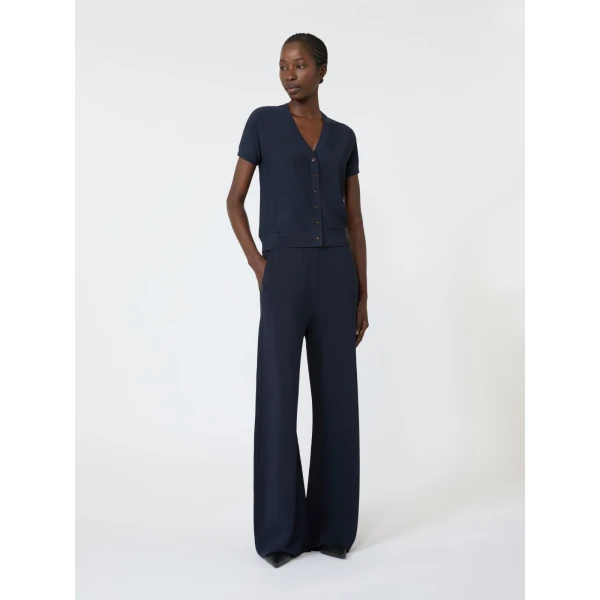 Max Mara Finito Viscose Crepe Cardigan in Ultramarine | Cardigan | Luxury Shoes 