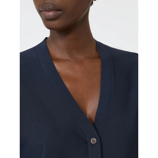 Max Mara Finito Viscose Crepe Cardigan in Ultramarine | Cardigan | Luxury Shoes 