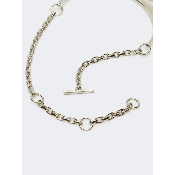 Max Mara Fiocchi Crescent Pendant Necklace in Silver | Necklace | Luxury Shoes 