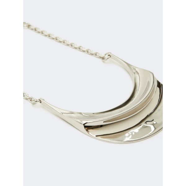 Max Mara Fiocchi Crescent Pendant Necklace in Silver | Necklace | Luxury Shoes 