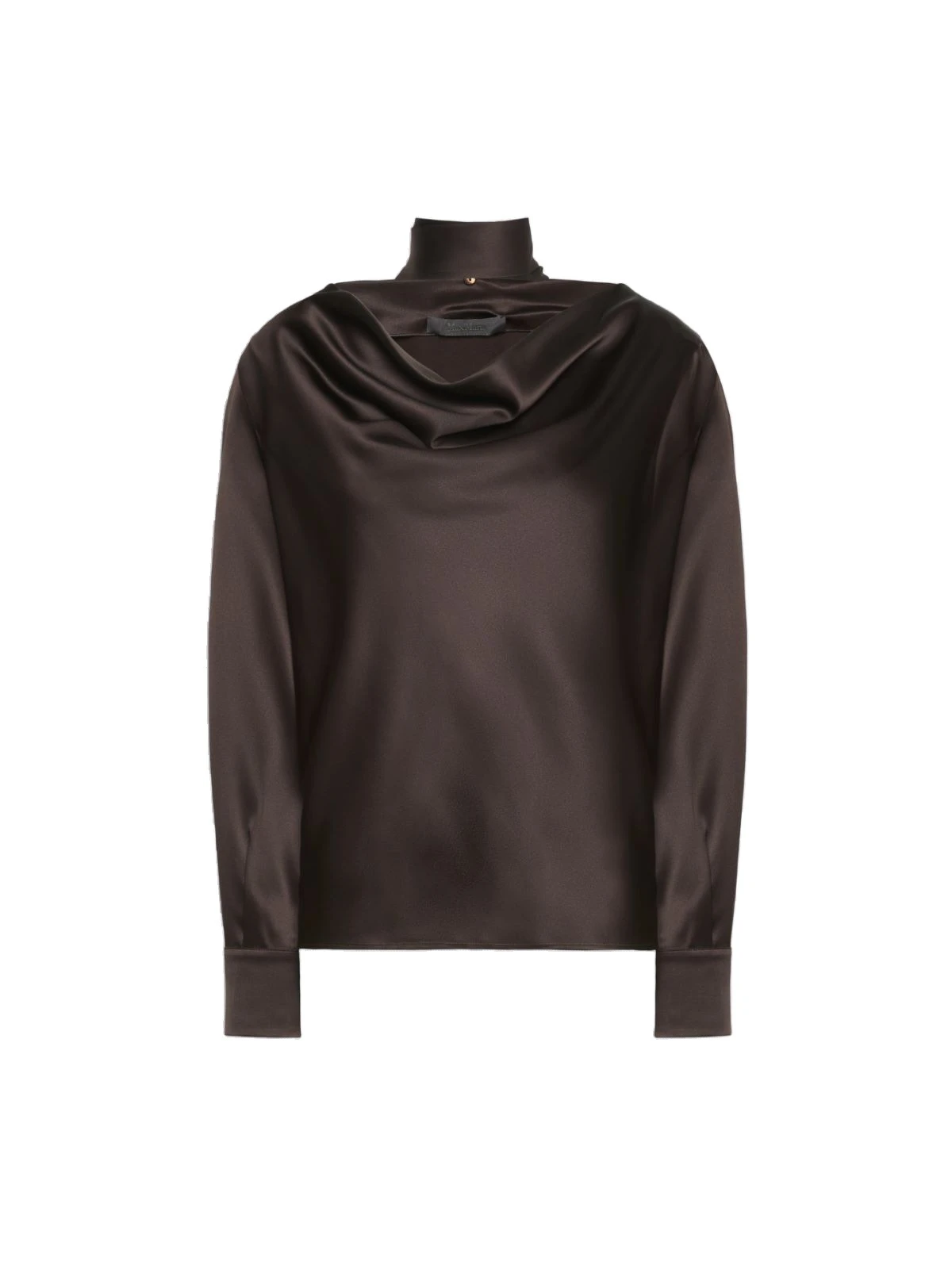 Max Mara Fiocchi Silk Satin Blouse in Dark Brown Max Mara Fiocchi Silk Satin Blouse in Dark Brown | Blouse | Luxury Shoes