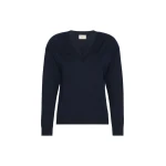 Max Mara Fiocchi Wool and Cashmere V Neck Jumper in Navy | Sweaters | Luxury Shoes 