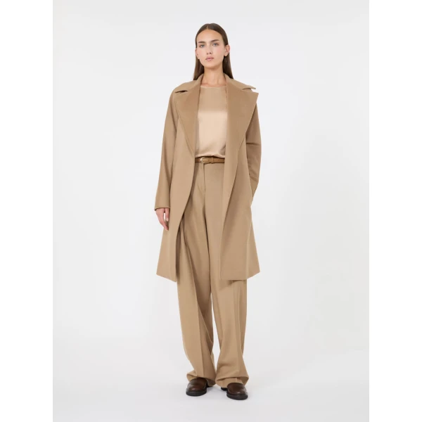 Max Mara Fiordi Silk Satin Blouse in Camel | Blouse | Luxury Shoes 