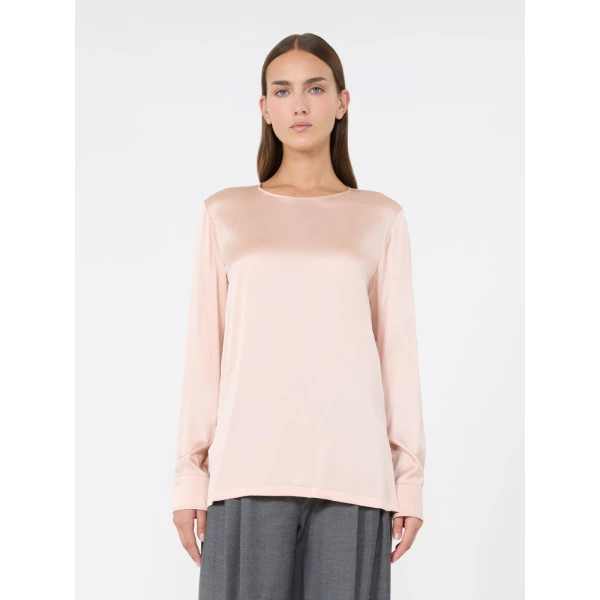 Max Mara Fiordi Silk Satin Blouse in Pink | Blouse | Luxury Shoes 