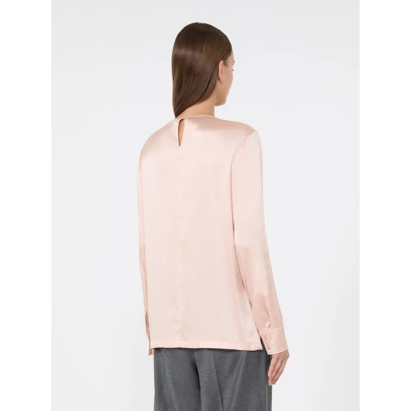 Max Mara Fiordi Silk Satin Blouse in Pink | Blouse | Luxury Shoes 