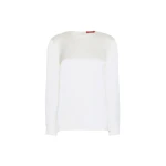 Max Mara Fiordi Silk Satin Blouse in Silk White | Blouse | Luxury Shoes 