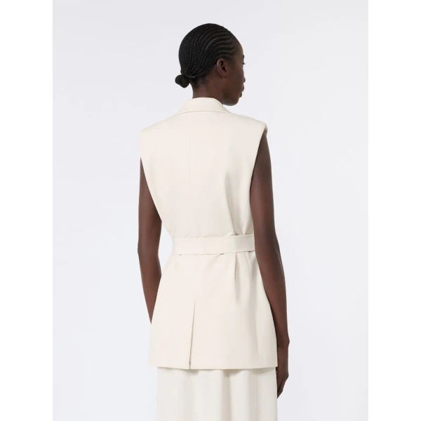 Max Mara Fiore Milano Knit Jersey Gilet in Ivory | Vests | Luxury Shoes 