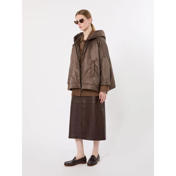 Max Mara Fiore Padded Hooded Water-Repellent Jacket in Brown | Jackets | Luxury Shoes 