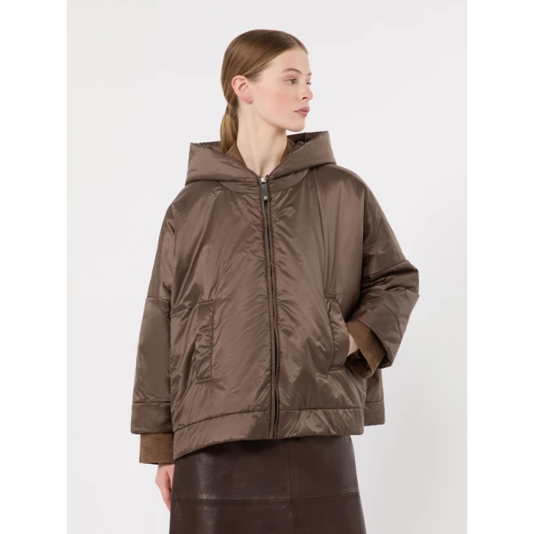 Max Mara Fiore Padded Hooded Water-Repellent Jacket in Brown | Jackets | Luxury Shoes 
