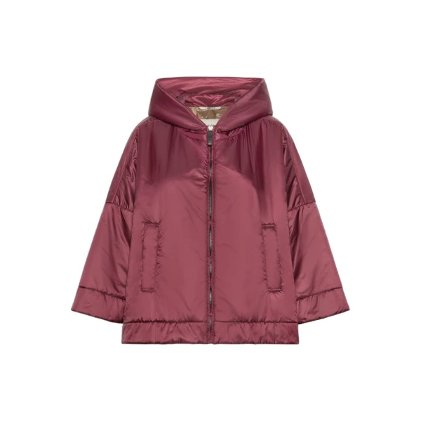 Max Mara Fiore Padded Hooded Water-Repellent Jacket in Red | Jackets | Luxury Shoes 