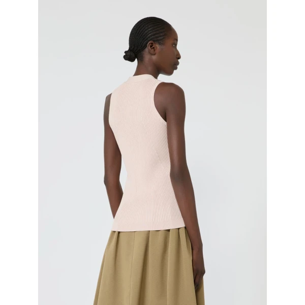 Max Mara Fiorire Cotton and Viscose Gilet in Pink | Sweaters | Luxury Shoes 
