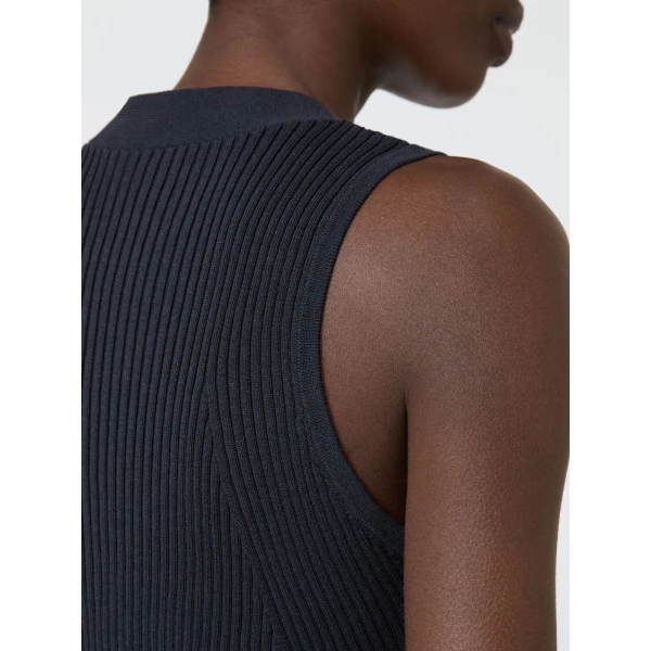 Max Mara Fiorire Cotton and Viscose Gilet in Ultramarine | Sweaters | Luxury Shoes 