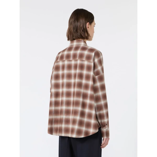 Max Mara Fiorito Check Cotton Flannel Shirt in Brown | Shirts | Luxury Shoes 