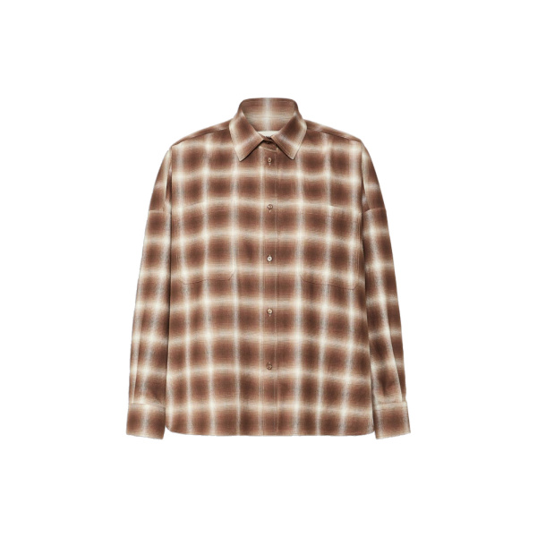 Max Mara Fiorito Check Cotton Flannel Shirt in Brown | Shirts | Luxury Shoes 