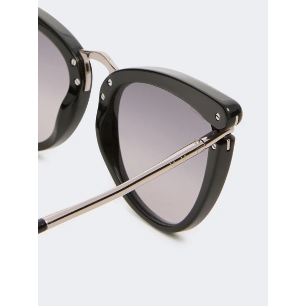 Max Mara Fischio Acetate Butterfly Glasses in Black | Sunglasses | Luxury Shoes 