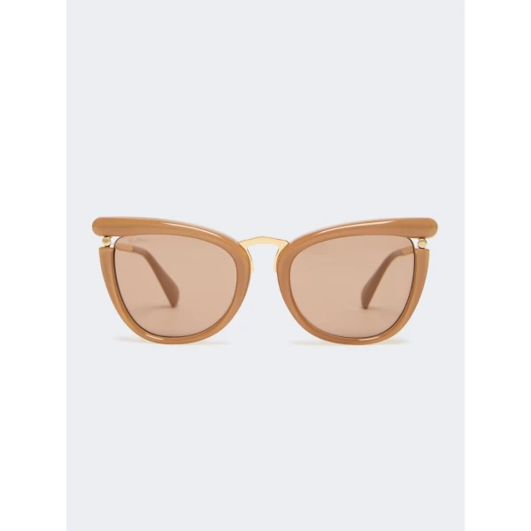 Max Mara Fischio Acetate Butterfly Glasses in Camel | Sunglasses | Luxury Shoes 