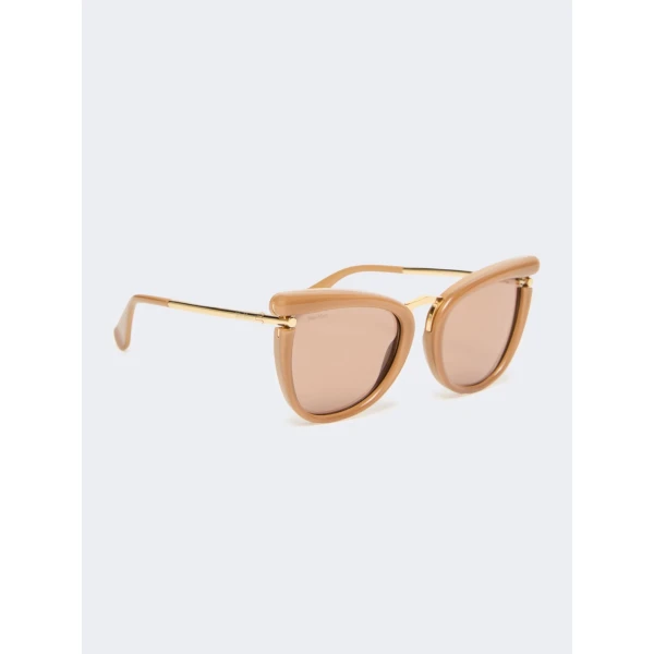 Max Mara Fischio Acetate Butterfly Glasses in Camel | Sunglasses | Luxury Shoes 