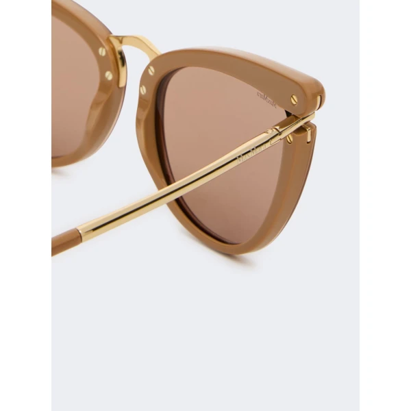 Max Mara Fischio Acetate Butterfly Glasses in Camel | Sunglasses | Luxury Shoes 