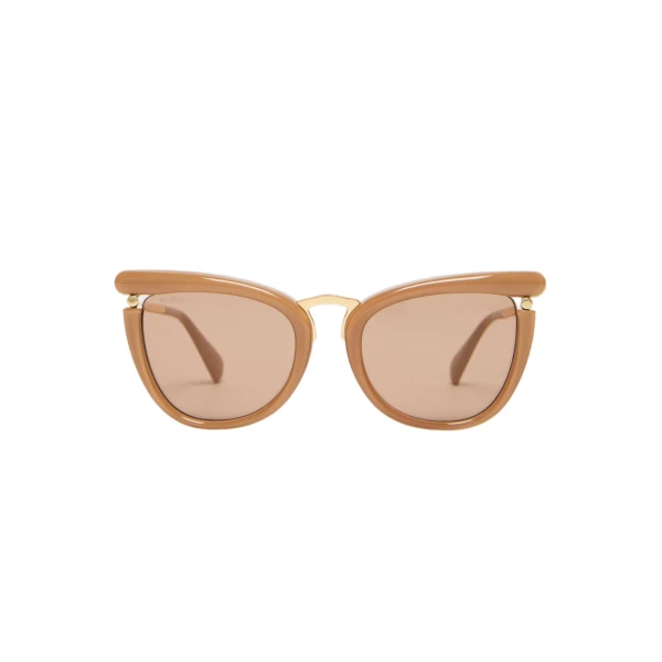 Max Mara Fischio Acetate Butterfly Glasses in Camel | Sunglasses | Luxury Shoes 