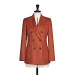 Max Mara Flash Double-Breasted Silk and Cashmere Blazer in Brick Red | Blazers | Luxury Shoes 
