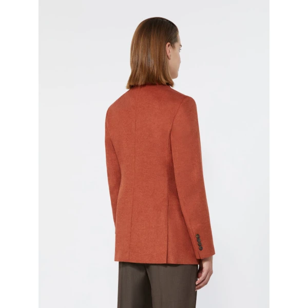 Max Mara Flash Double-Breasted Silk and Cashmere Blazer in Brick Red | Blazers | Luxury Shoes 