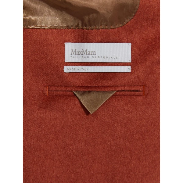 Max Mara Flash Double-Breasted Silk and Cashmere Blazer in Brick Red | Blazers | Luxury Shoes 
