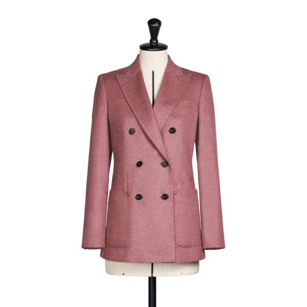 Max Mara Flash Double-Breasted Silk and Cashmere Blazer in Pink | Blazers | Luxury Shoes 