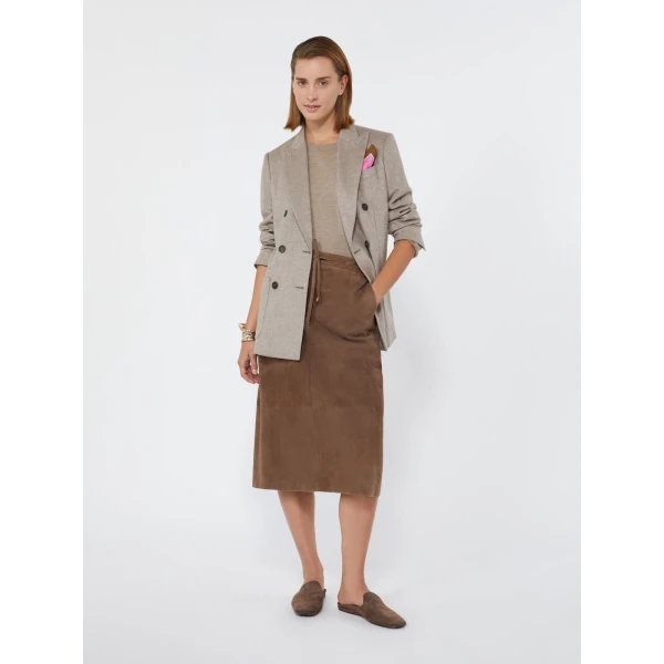 Max Mara Flash Double-Breasted Silk and Cashmere Blazer in Sand | Blazers | Luxury Shoes 