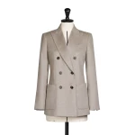 Max Mara Flash Double-Breasted Silk and Cashmere Blazer in Sand | Blazers | Luxury Shoes 