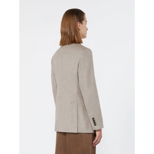 Max Mara Flash Double-Breasted Silk and Cashmere Blazer in Sand | Blazers | Luxury Shoes 