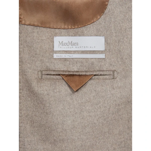 Max Mara Flash Double-Breasted Silk and Cashmere Blazer in Sand | Blazers | Luxury Shoes 