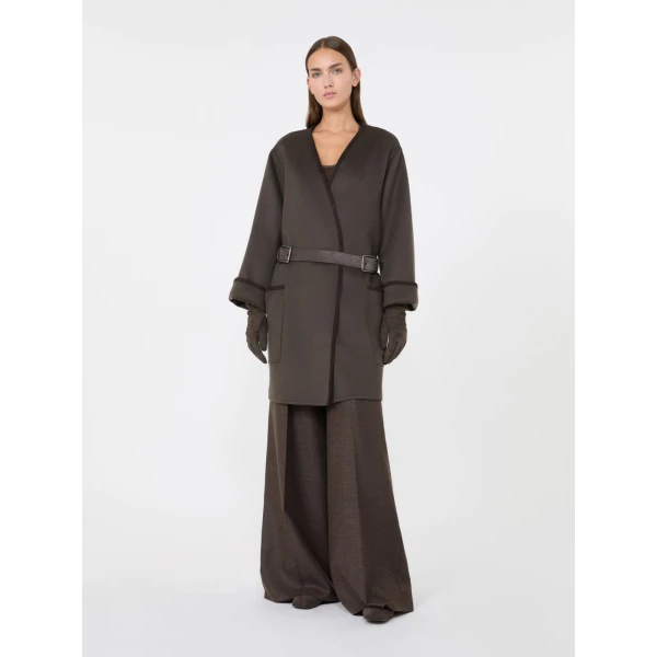 Max Mara Flipper Cashmere Cape-Style Coat in Mud | Coats | Luxury Shoes 