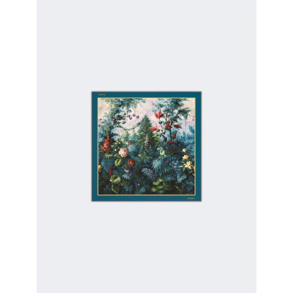 Max Mara Flipper Printed Silk Foulard in Green | Scarves | Luxury Shoes 