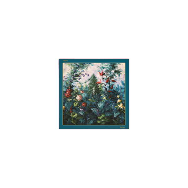 Max Mara Flipper Printed Silk Foulard in Green | Scarves | Luxury Shoes 