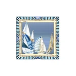 Max Mara Flipper Printed Silk Foulard in Ultramarine | Scarves | Luxury Shoes 