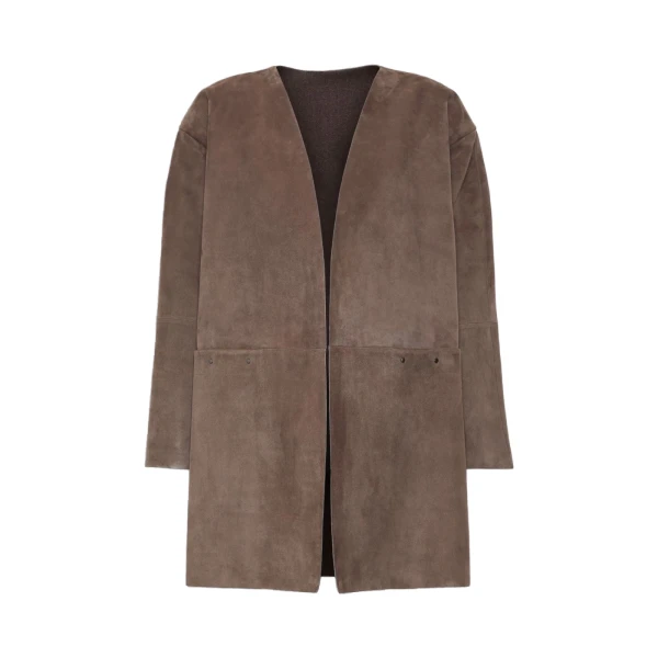 Flirt Suede Overcoat in Mud