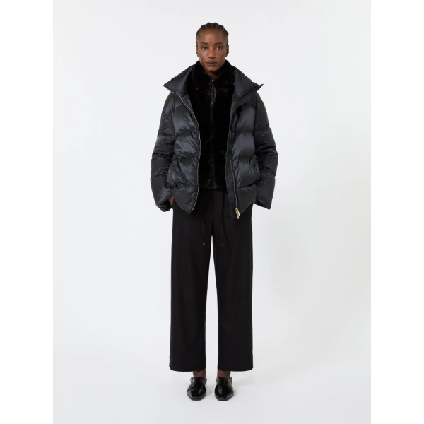 Max Mara Floria Stretch Wool Joggers in Black | Sweatpants | Luxury Shoes 