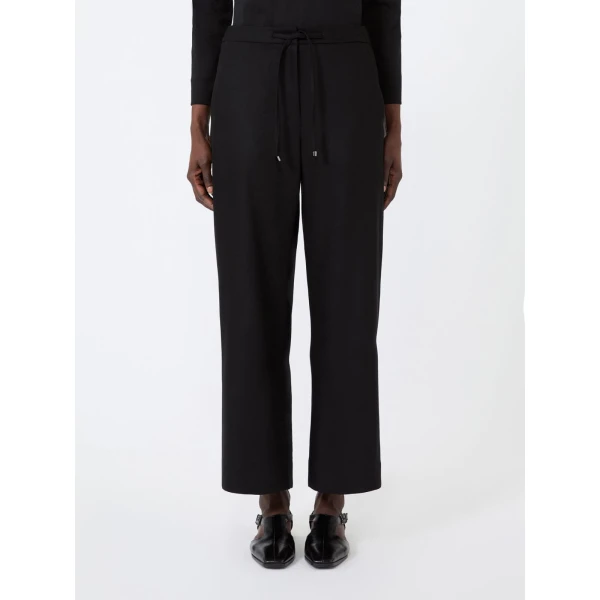 Max Mara Floria Stretch Wool Joggers in Black | Sweatpants | Luxury Shoes 