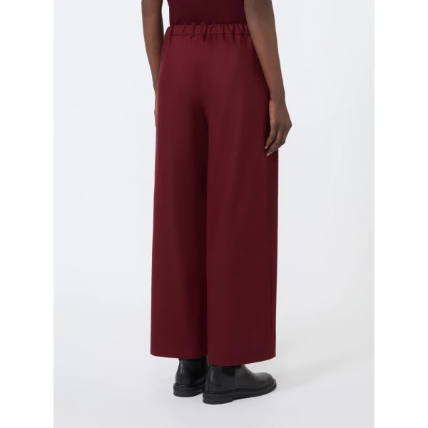 Max Mara Floria Stretch Wool Joggers in Bordeaux | Sweatpants | Luxury Shoes 