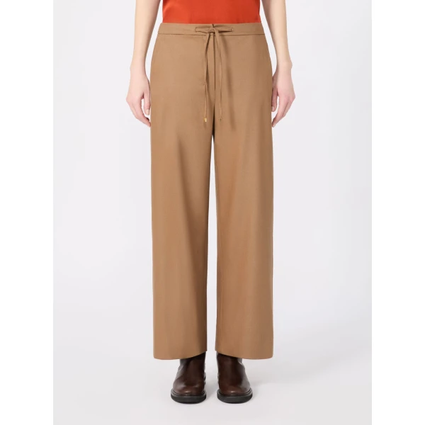 Max Mara Floria Stretch Wool Joggers in Camel | Sweatpants | Luxury Shoes 