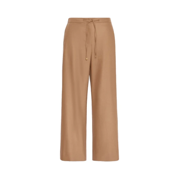 Floria Stretch Wool Joggers in Camel